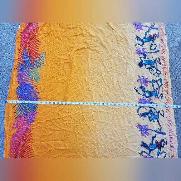 Like new & authentic! vintage carribean fringed scarf shaw - Picture 5 of 9